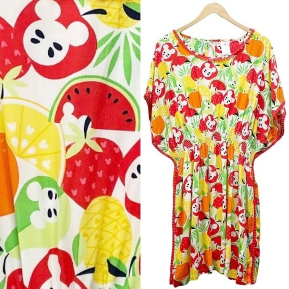 Disney Store Mickey Mouse Tropical Fruit Dress Swim Cover Women’s Size Small